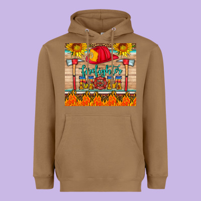 Firefighter Mom Heavyweight Hoodie Designed By Hra Design Shop