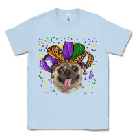 Dusty Blue mardi gras hat pug Classic Tee - RanaPortraitStore