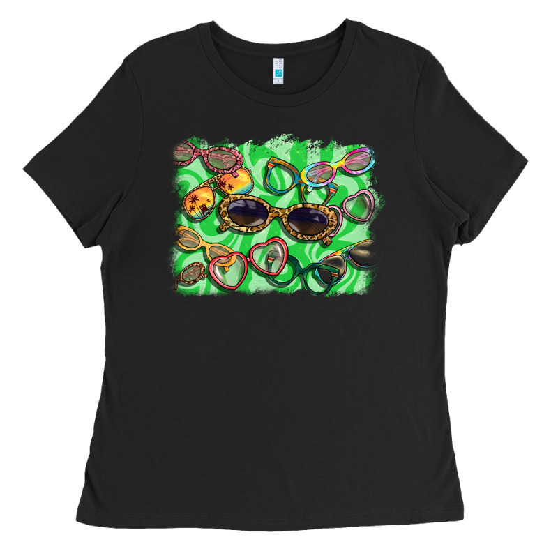 Sunglasses Background Ladies Tee by BarkalooDesign | Teevron
