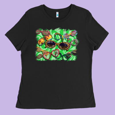 Sunglasses Background Ladies Tee Designed By Barkaloodesign