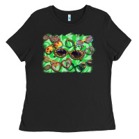 Black sunglasses background Ladies Tee - BarkalooDesign