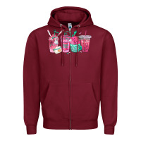 Burgundy nurse fuel coffee cups Zipper Hoodie - texasbilliewilder