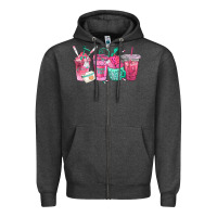 Charcoal Heather nurse fuel coffee cups Zipper Hoodie - texasbilliewilder