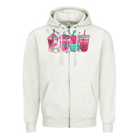 Oatmeal Heather nurse fuel coffee cups Zipper Hoodie - texasbilliewilder