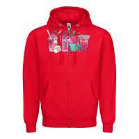 Red nurse fuel coffee cups Zipper Hoodie - texasbilliewilder