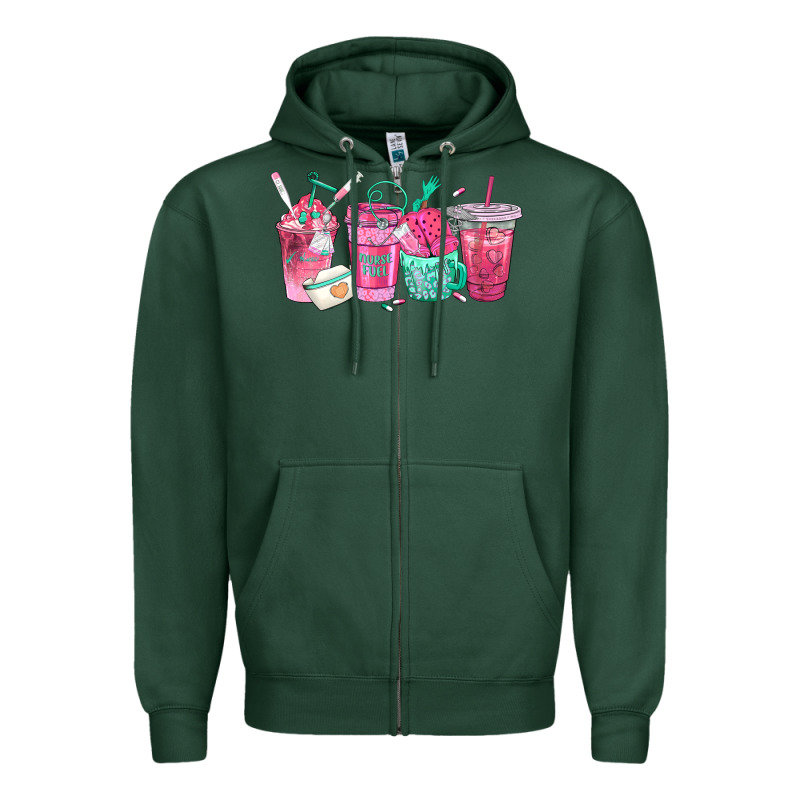 Nurse Fuel Coffee Cups Zipper Hoodie by texasbilliewilder | Teevron