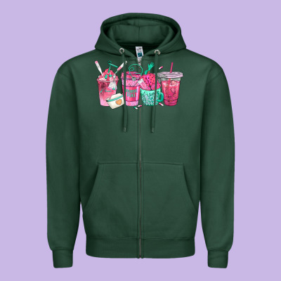 Nurse Fuel Coffee Cups Zipper Hoodie Designed By Texasbilliewilder