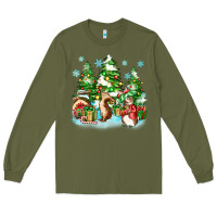 Army Green christmas rabbits Long Sleeve Tee - Zillion Design Studio