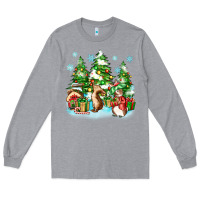 Heather Grey christmas rabbits Long Sleeve Tee - Zillion Design Studio