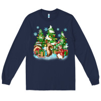 Navy christmas rabbits Long Sleeve Tee - Zillion Design Studio