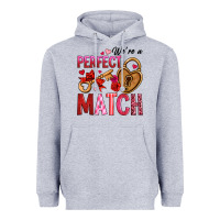 Heather Grey we're a perfect match Heavyweight Hoodie - OliviaCreatesArt