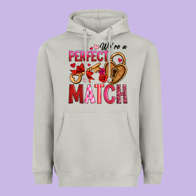 We're A Perfect Match Heavyweight Hoodie Designed By Oliviacreatesart