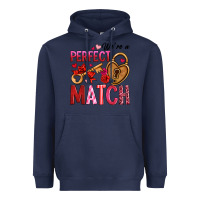 Navy we're a perfect match Heavyweight Hoodie - OliviaCreatesArt