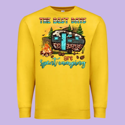 The Best Days Are Spent Camping Premium Sweatshirt Designed By Jahusdesignshop