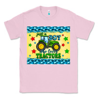 Bubblegum Pink just a boy who loves tractors Classic Tee - Zillion Design Studio