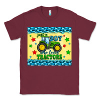 Burgundy just a boy who loves tractors Classic Tee - Zillion Design Studio