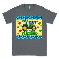 Charcoal Heather just a boy who loves tractors Classic Tee - Zillion Design Studio