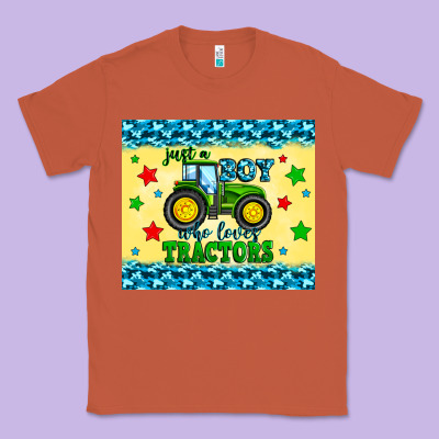 Classic Tee just a boy who loves tractors