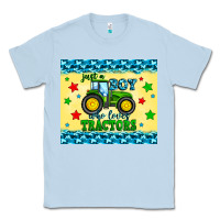 Dusty Blue just a boy who loves tractors Classic Tee - Zillion Design Studio