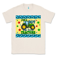Natural just a boy who loves tractors Classic Tee - Zillion Design Studio