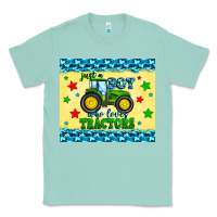 Seafoam just a boy who loves tractors Classic Tee - Zillion Design Studio