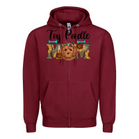 Burgundy western toy poodle mom Zipper Hoodie - RanaPortraitStore