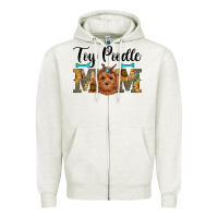 Oatmeal Heather western toy poodle mom Zipper Hoodie - RanaPortraitStore