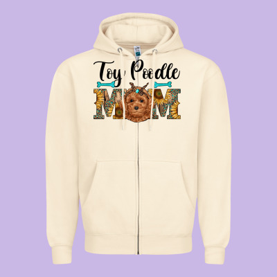 Western Toy Poodle Mom Zipper Hoodie Designed By Ranaportraitstore