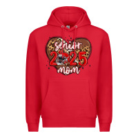 Red senior 2025 mom football Premium Hoodie - MaliasSmallBusiness