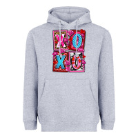 Heather Grey xoxo with roses and candies olivia Heavyweight Hoodie - OliviaCreatesArt