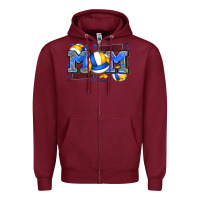 Burgundy mom volleyball Zipper Hoodie - Zillion Design Studio