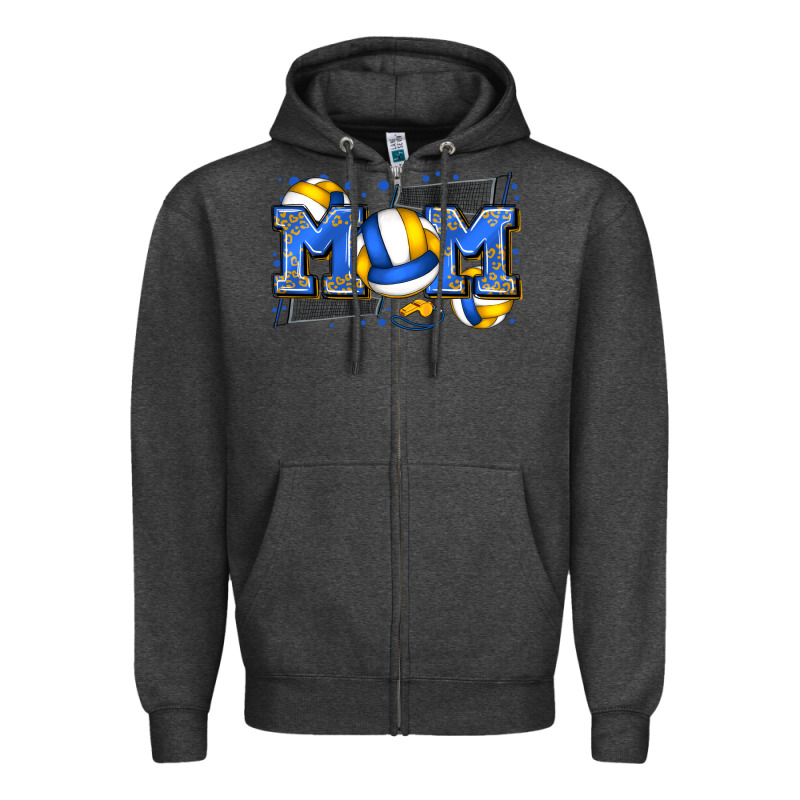 Mom Volleyball Zipper Hoodie by Zillion Design Studio | Teevron