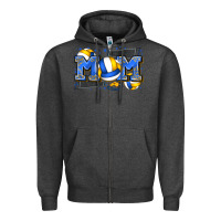 Charcoal Heather mom volleyball Zipper Hoodie - Zillion Design Studio