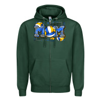 Sports Green mom volleyball Zipper Hoodie - Zillion Design Studio