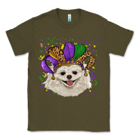 Army Green mardi gras hat white pomeranian Classic Tee - RanaPortraitStore
