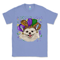 Colony Blue mardi gras hat white pomeranian Classic Tee - RanaPortraitStore