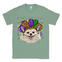 Sage mardi gras hat white pomeranian Classic Tee - RanaPortraitStore