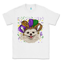 White mardi gras hat white pomeranian Classic Tee - RanaPortraitStore