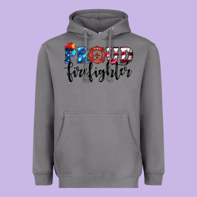 Proud Firefighter Heavyweight Hoodie Designed By Hra Design Shop
