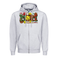 Heather Grey mom softball Zipper Hoodie - Zillion Design Studio