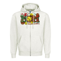 Oatmeal Heather mom softball Zipper Hoodie - Zillion Design Studio