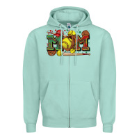 Seafoam mom softball Zipper Hoodie - Zillion Design Studio