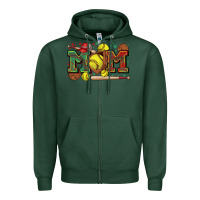 Sports Green mom softball Zipper Hoodie - Zillion Design Studio