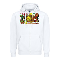 White mom softball Zipper Hoodie - Zillion Design Studio