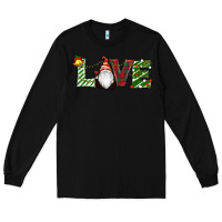 Black Christmas Love Gnome Long Sleeve Tee - RanaPortraitStore