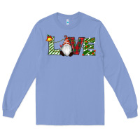 Colony Blue Christmas Love Gnome Long Sleeve Tee - RanaPortraitStore