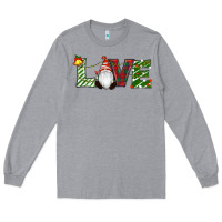 Heather Grey Christmas Love Gnome Long Sleeve Tee - RanaPortraitStore