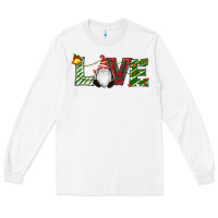 White Christmas Love Gnome Long Sleeve Tee - RanaPortraitStore