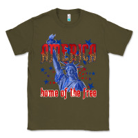 Army Green America home of the free Classic Tee - texasbilliewilder