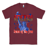 Burgundy America home of the free Classic Tee - texasbilliewilder